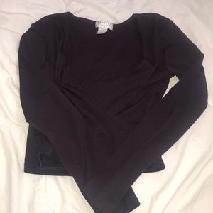 Cross body long sleeve blouse